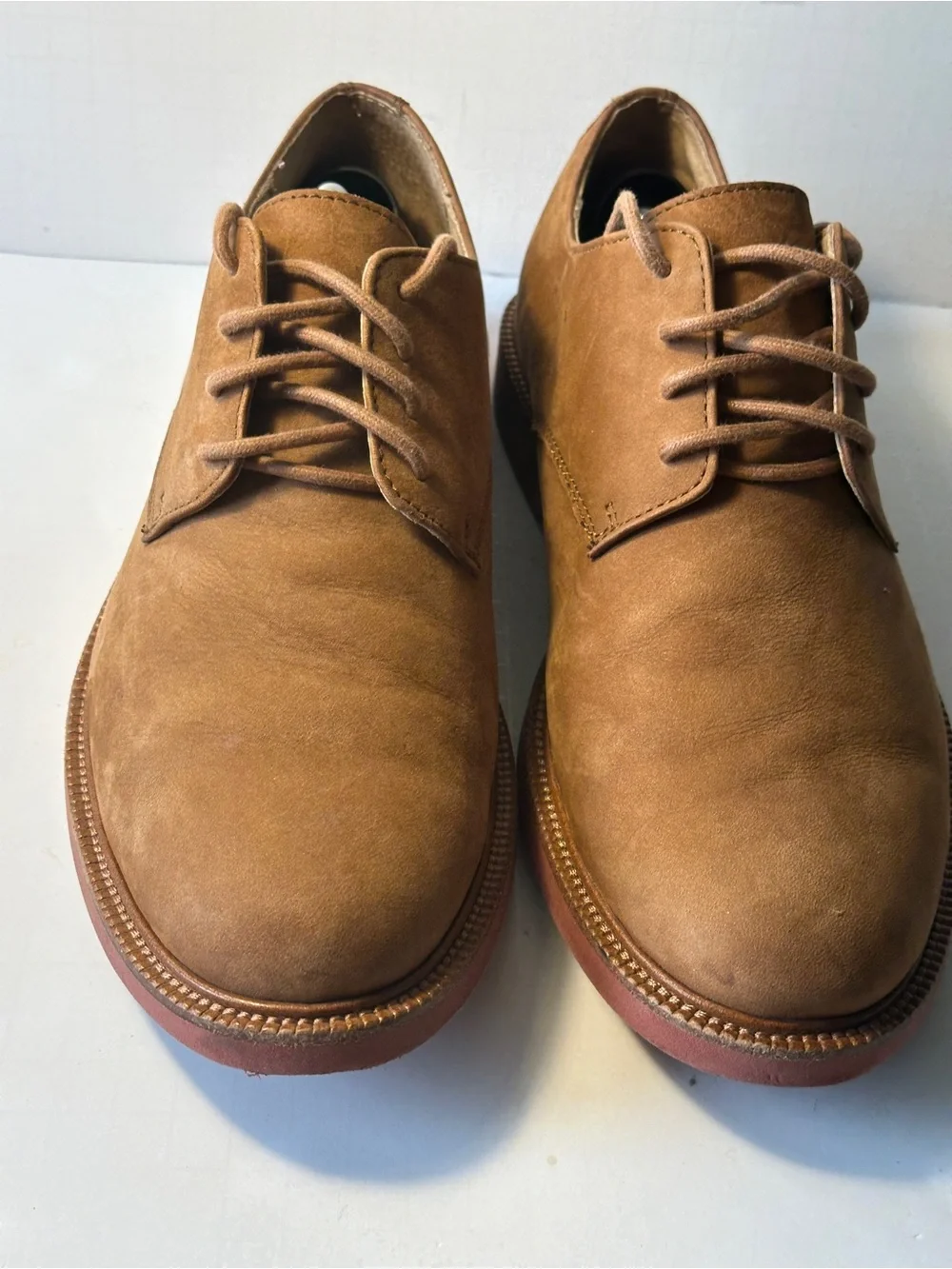 Polo Ralph Lauren Torrington Nubuck Derby Oxfords Taupe Brown Leather Shoes 9.5D
